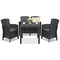 Salon de jardin poly rotin Lida Dallas Apetito 4 anthracite Bica