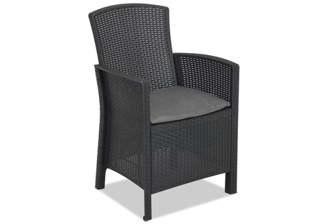 Salon de jardin polyrotin Lida Dallas Apetito 4 anthracite Bica