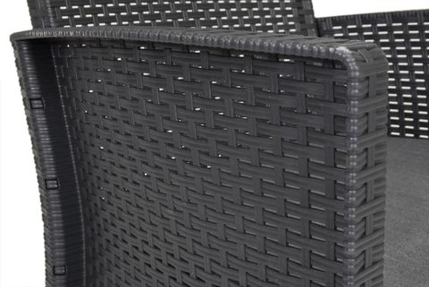 Salon de jardin polyrotin Lida Dallas Apetito 4 anthracite Bica