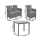 Salon de jardin polyrotin Lida Dallas Apetito 4 anthracite Bica