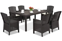 Service de table Lido Premium 6 en rotin marron Bica