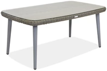 Table en résine tressée pour la terrasse Bilbao Garden Point gris