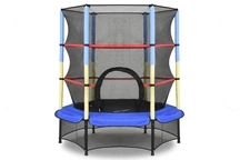 Trampoline de jardin Mini avec filet à l’intérieur 140 cm Jump Hero bleu et jaune