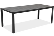 Verona Garden Point grande table de jardin en aluminium polywood noir