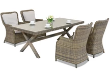 Garden Point cappuccino London service de table en rotin pour 4 personnes