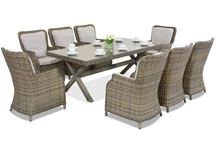 Garden Point cappuccino London service de table en rotin pour 8 personnes