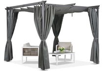 Pergola de terrasse anthracite avec rideaux La Palma 3x3 Garden Point