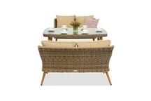 Salon de jardin Bilbao Apetito avec une grande table pour 4 Garden Point marron