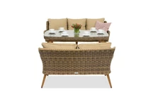 Salon de jardin Bilbao Apetito avec une grande table pour 5 Garden Point marron