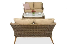 Salon de jardin Bilbao Coffee avec une petite table pour 4 Garden Point marron