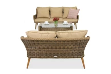 Salon de jardin Bilbao Coffee avec une petite table pour 5 Garden Point marron