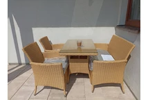 Salon de jardin en polyrotin Valetta Garden Point beige