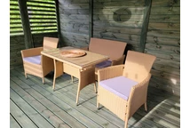 Salon de jardin en polyrotin Valetta Garden Point beige