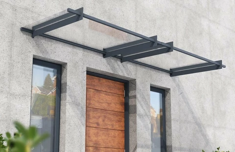 Auvent de porte moderne Nancy 3 m Palram - Auvent anthracite