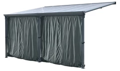 Auvent de terrasse en aluminium San Diego avec rideaux 4,9 x 2,9 CoverTech anthracite