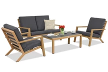 Braga Wood Coffee 4 Garden Point set technorattan