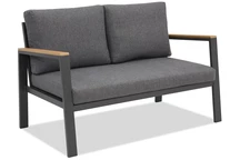 Canapé deux places Zakintos en aluminium anthracite Garden Point