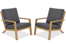 Chaise de jardin en aluminium Braga Wood Garden Point - lot de 2 pièces