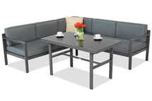 Coin de jardin pour 4 avec table Porto Comida 4 anthracite Garden Point