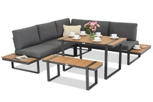 Ensemble de meubles d'angle en aluminium Garden Point Salerno grey
