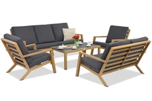 Ensemble en technorotin Braga Wood Coffee 7 Garden Point