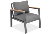 Fauteuil Zakintos en technorattan anthracite Garden Point - 2 pièces