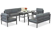 Garden Point Porto Apetito 7 meubles de jardin anthracite