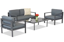 Garden Point Porto Coffee 4 meubles de jardin anthracite