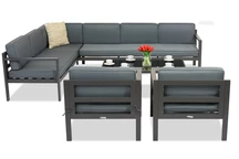 Garden Point Porto Corner 7 Ensemble de meubles d'angle anthracite