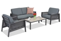 Garden Point anthracite Almeria mobilier de jardin pour 4 personnes