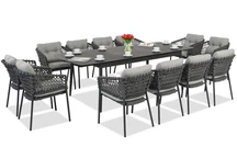 Meuble en aluminium Almada pour 12 personnes gris Garden Point