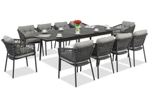 Meubles en aluminium Almada pour 10 personnes Garden Point gris