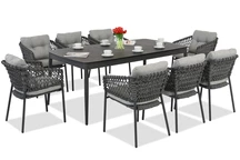 Meubles en aluminium Almada pour 8 personnes Garden Point gris