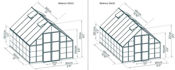 Module d'extension de serre Balance Palram - Canopia 10x4 argent