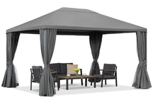 Pavillon de jardin anthracite Madrid 3 x 4m Premium Garden Point