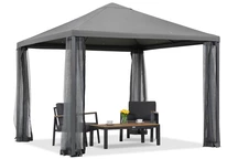 Pavillon de jardin anthracite avec moustiquaire Madrid 3 x 3m Garden Point