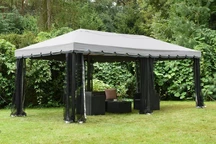 Pavillon de jardin avec moustiquaire gris 3x6 m Garden Point
