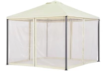 Pavillon de jardin beige avec moustiquaire Madrid 3 x 3m Garden Point