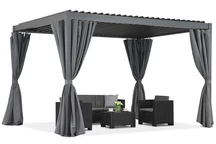 Pergola de terrasse Lagos 3x4 avec rideaux Garden Point anthracite