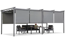 Pergola de terrasse anthracite avec volets roulants La Palma 3 x 6m Garden Point