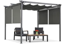 Pergola de terrasse anthracite avec volets roulants La Palma 3x3 Garden Point