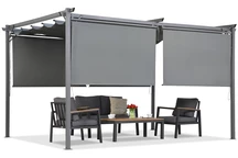 Pergola de terrasse anthracite avec volets roulants La Palma 3x4 Garden Point