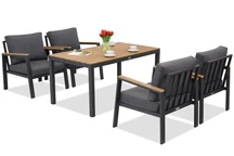 Salon de jardin Zakintos Premium 4 en aluminium anthracite Garden Point