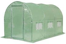 Serre tunnel 2x3m Garden Point verte avec porte