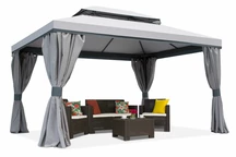 Tonnelle grise avec rideaux Valencia 4x4m Garden Point