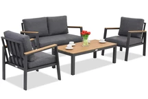 Zakintos Coffee 4 anthracite aluminium set Garden Point