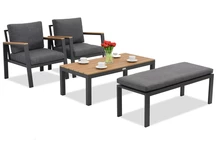 Zakintos Ensemble de meubles de terrasse avec banc anthracite Garden Point
