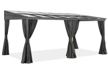 AlAluminiowe zadaszenie tarasowe 3 x 5 m Tarragona z zasłonami Garden Point antracyt