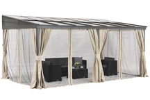 Auvent de terrasse en aluminium 3 x 5 m Tarragona Premium Garden Point beige