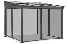 Auvent de terrasse en aluminium 3 x 3 m Tarragone avec moustiquaire Garden Point anthracite